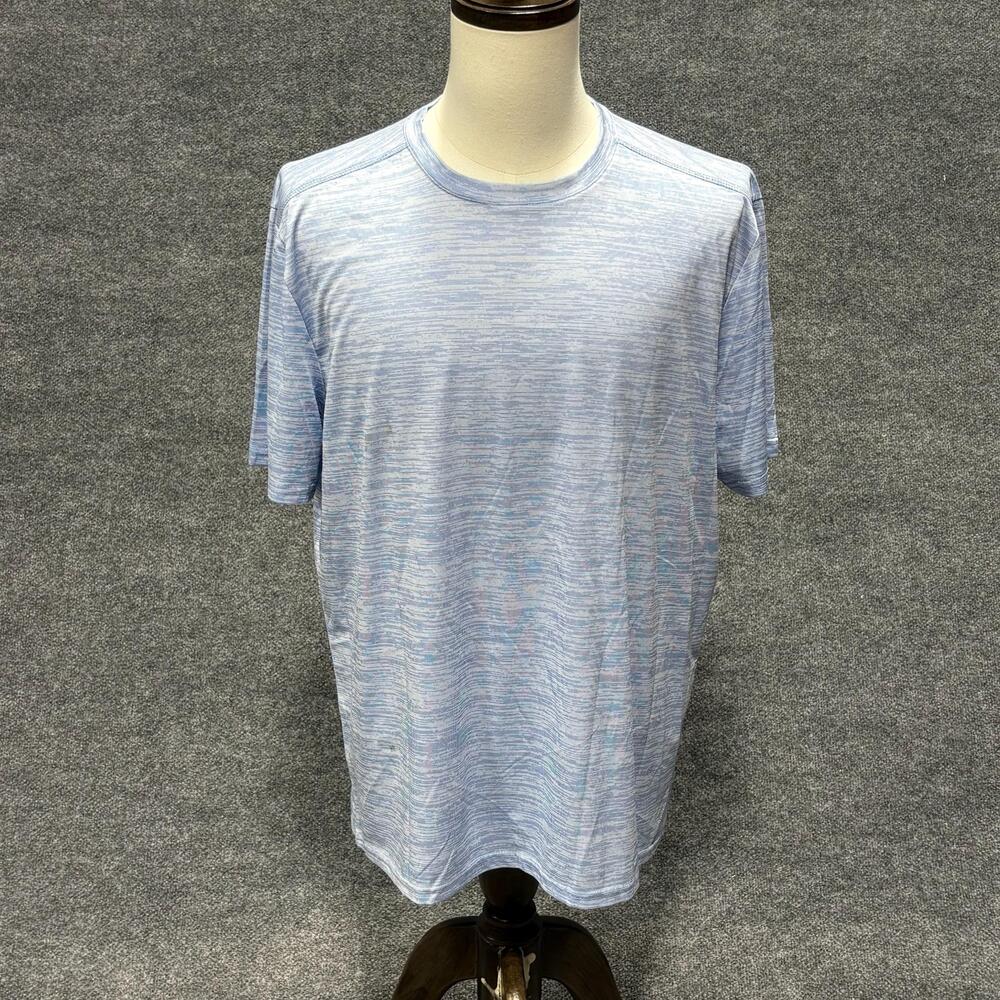 Zelos Shirt Mens XL Blue Zelos Flex Striped Crewneck Athletic T-Shirt Tee